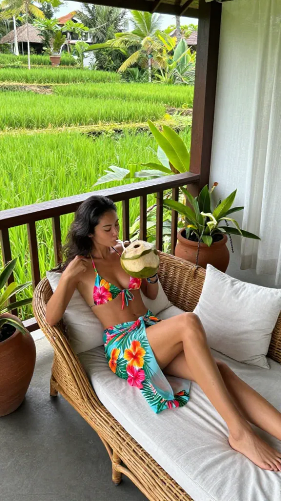 Tropical Print Sarongs and Bikini Sets