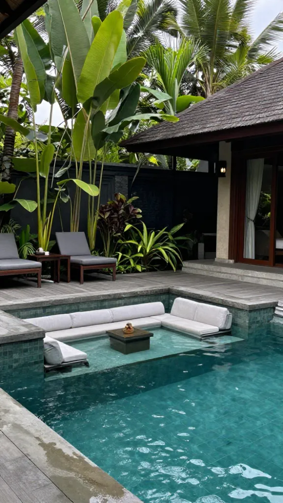 Sunken Poolside Lounge Areas