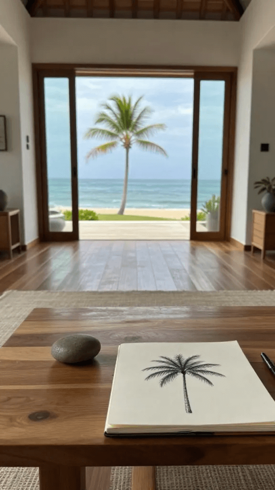 Small Beach Minimalist Palm Tree