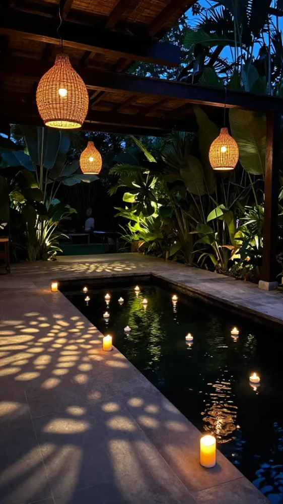 Warm Lantern Lighting and Floating Candles