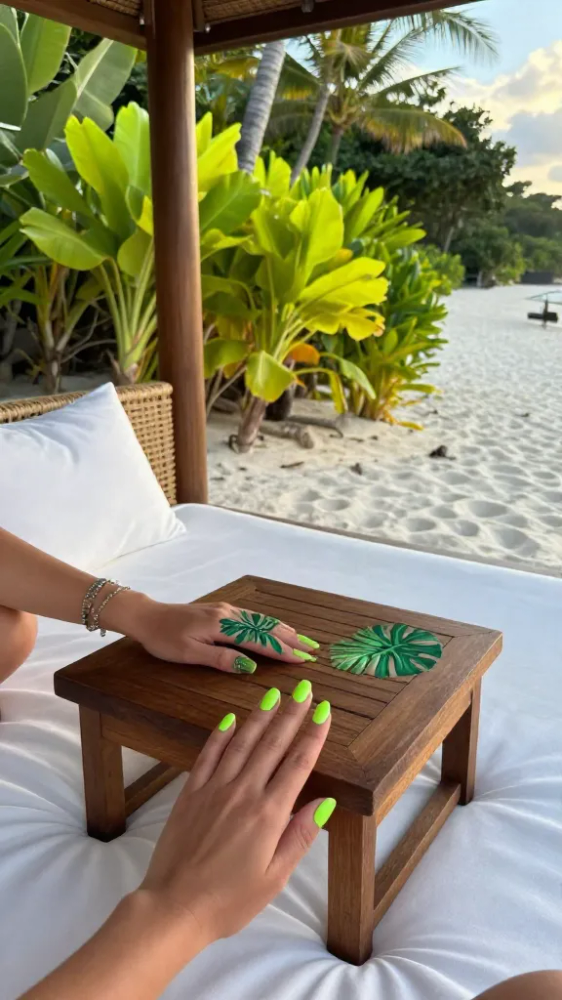 Neon Lime Tropical Greenery