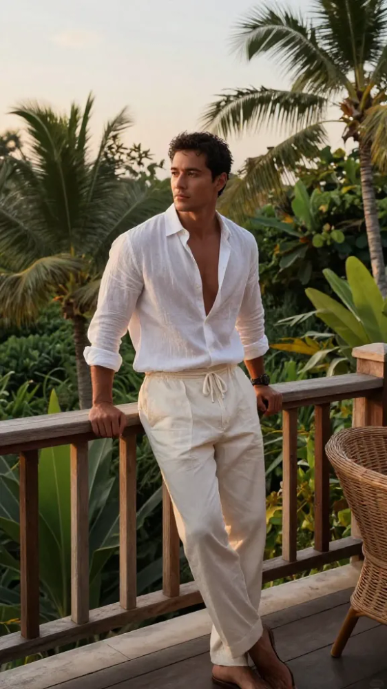 Lightweight Cotton Drawstring Pants