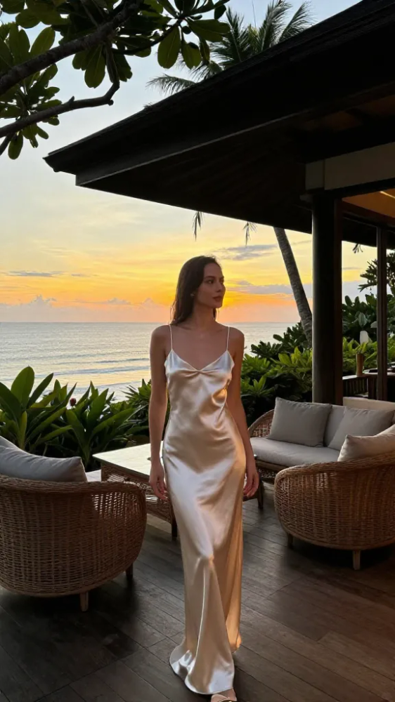 Silk Slip Dresses for Sunset Dinners