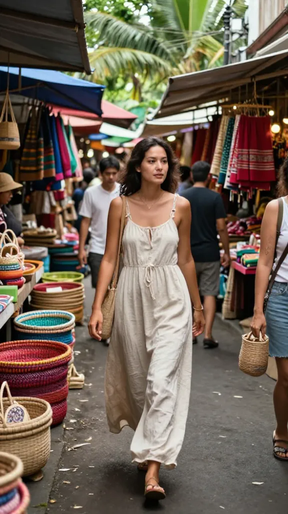Breathable Cotton Sundress for Ubud Markets