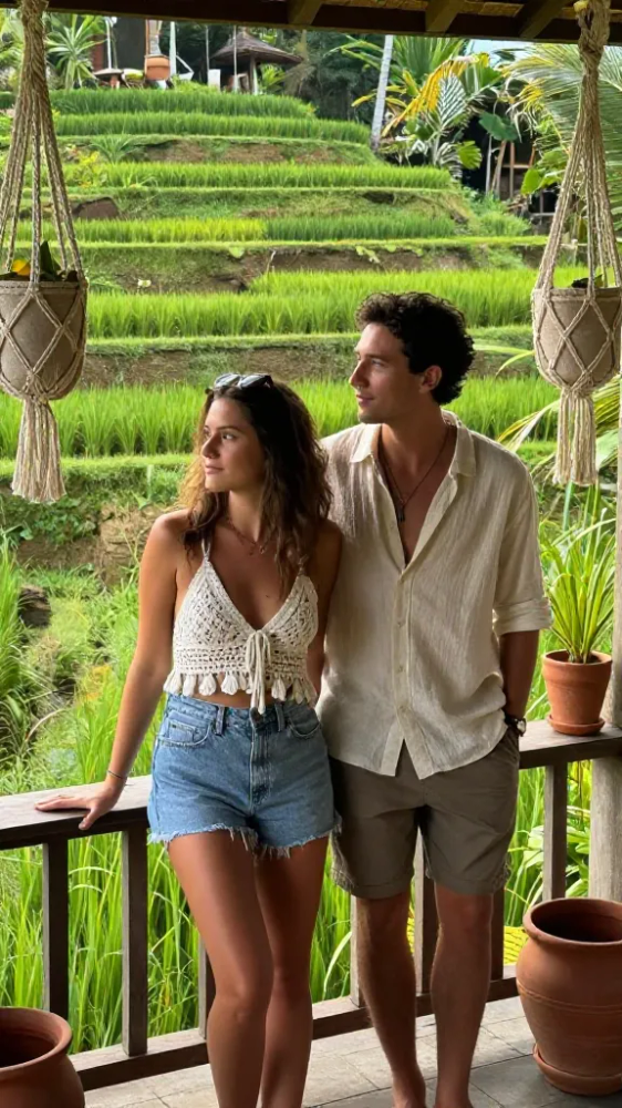 Boho Crochet Tops and Casual Shorts