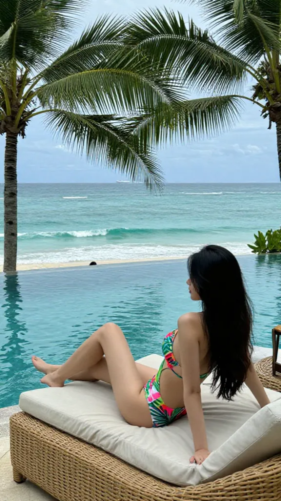 Tropical Print Cut-Out Monokini