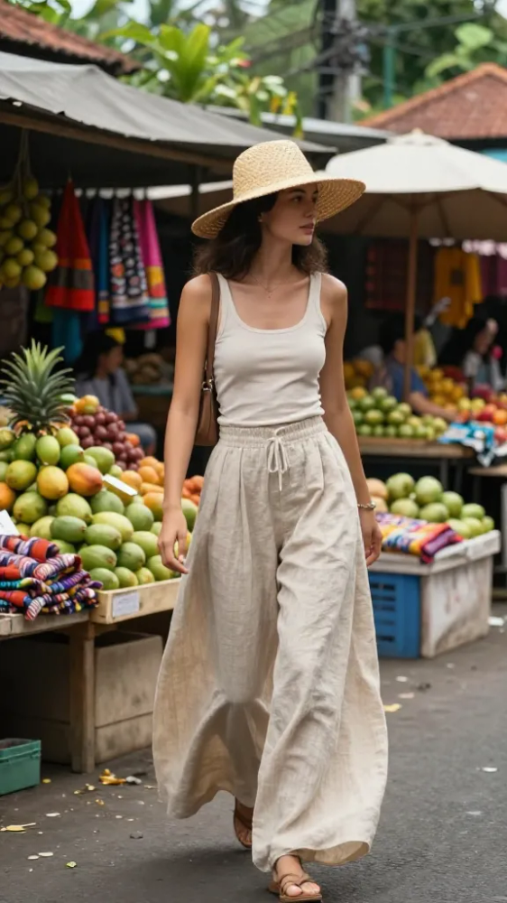 Wide Leg Palazza Pants for Island Exploring