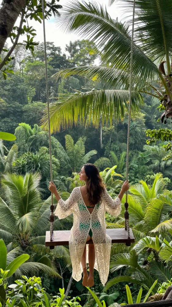 Sheer Crochet Beach Coverup