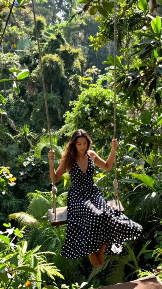 Bold Polka Dot Wrap Dress