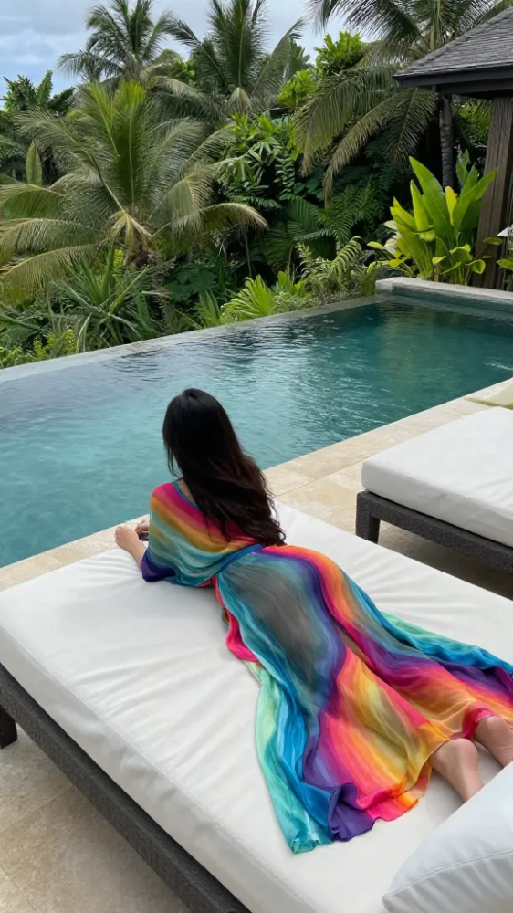 Flowing Kaftan for Poolside Lounging