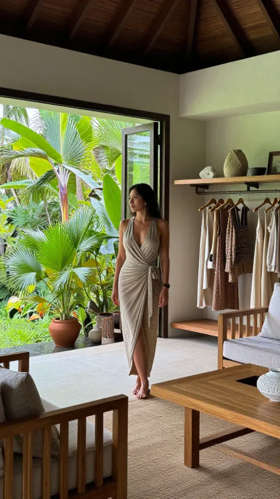Sustainable Bamboo Fiber Wrap Dress