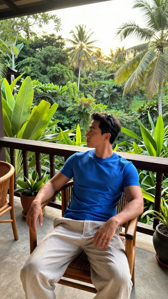 Cotton Muscle Tees in Azure