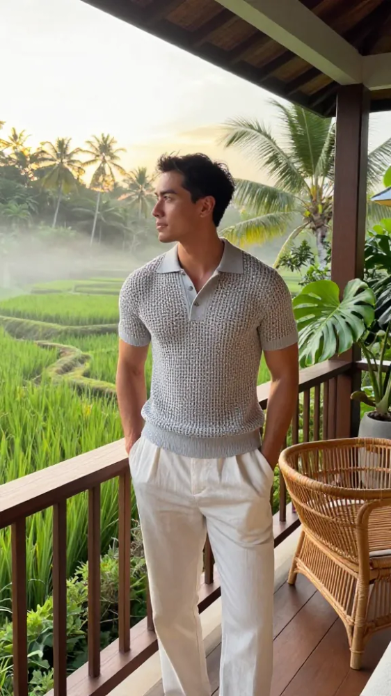 Breathable Mesh Knit Polos