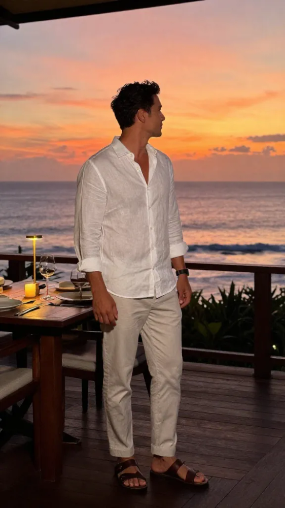 Leather Sandals for Sunset Dinner Dates