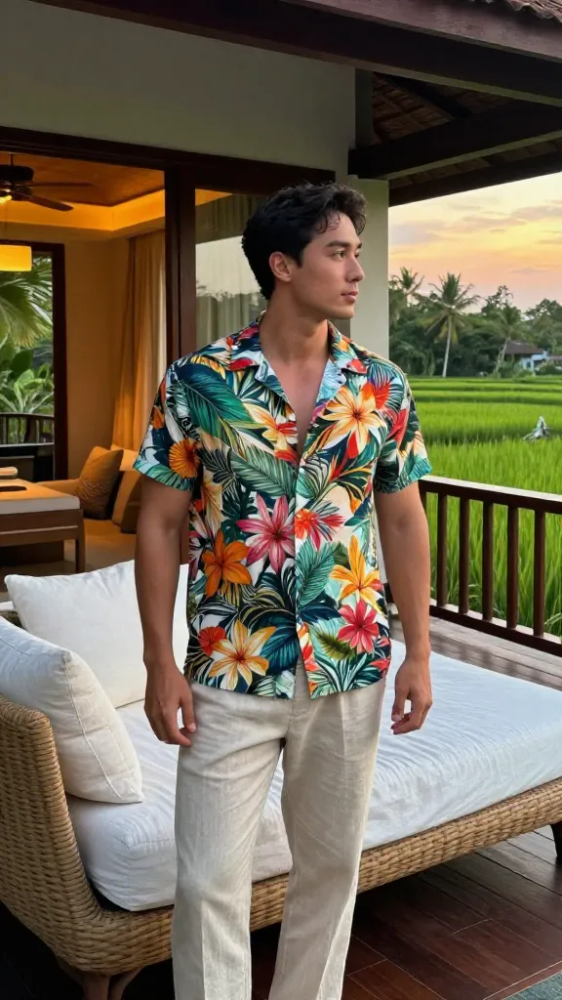 Tropical Floral Print Resort Wear