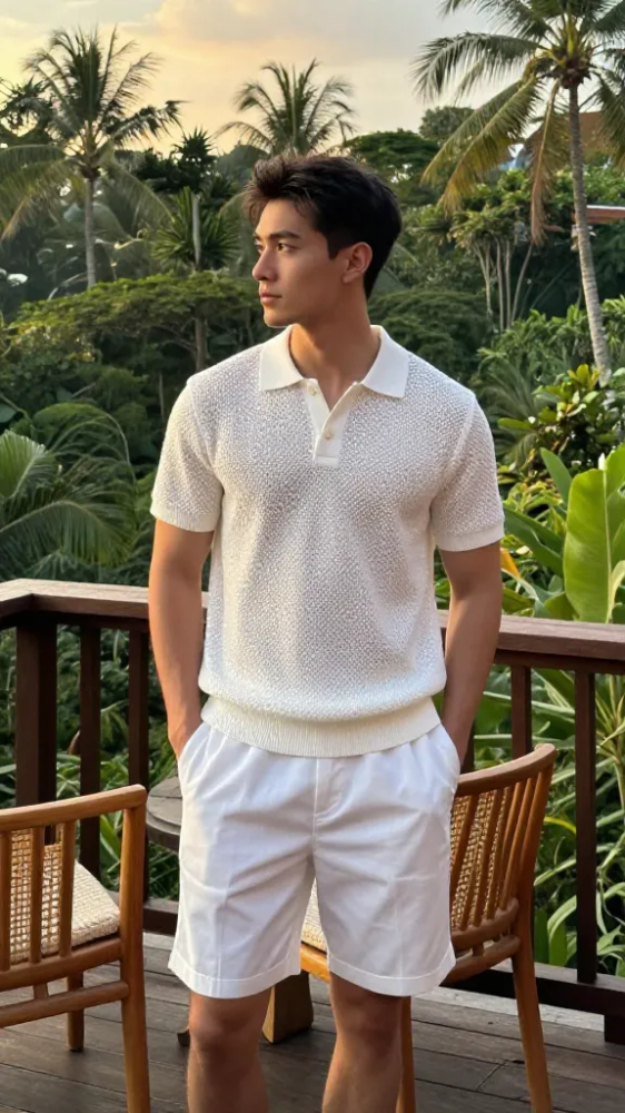 Breathable Mesh Polo and Tailored Shorts