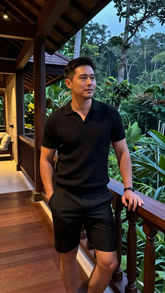 Breathable Knit Polo and Chino Shorts