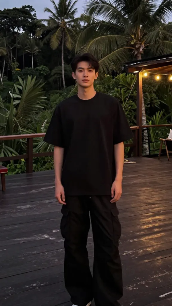 Oversized Graphic Tee and Cargo Bottoms