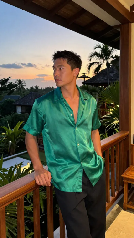 Vibrant Silk Blend Evening Shirts