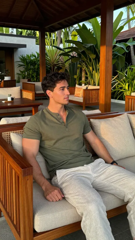 Solid Color Pique Cotton Henleys