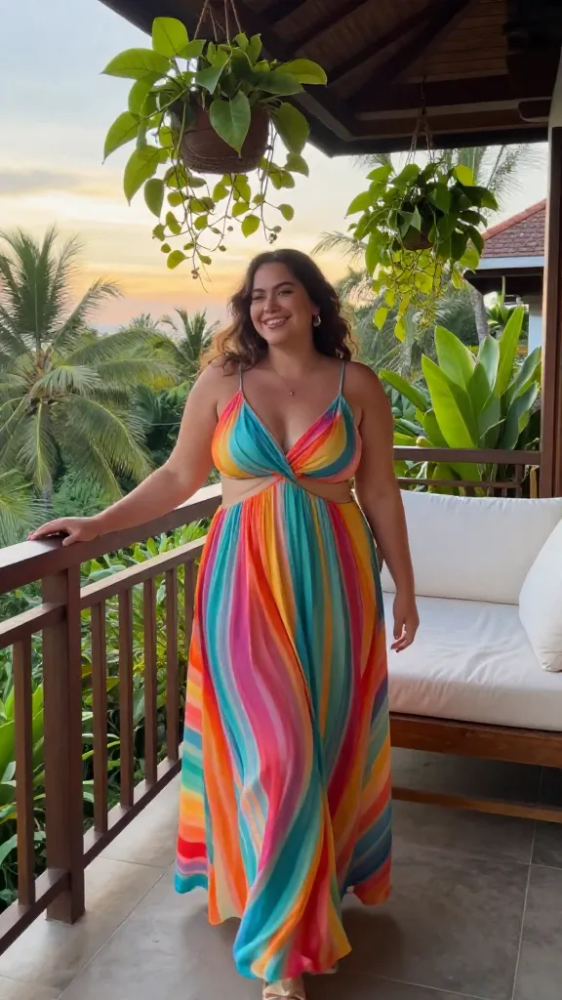 Bali Plus Size Summer Outfits Big Stomach 2 Empire Waist Maxi Dresses