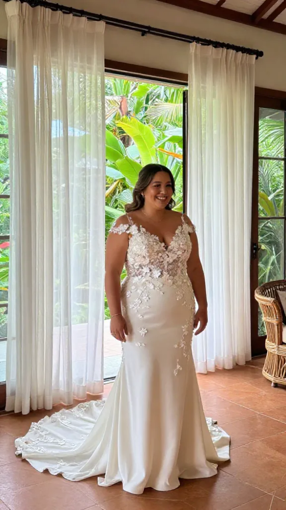 Floral Wedding Dress Embroidery and Appliques
