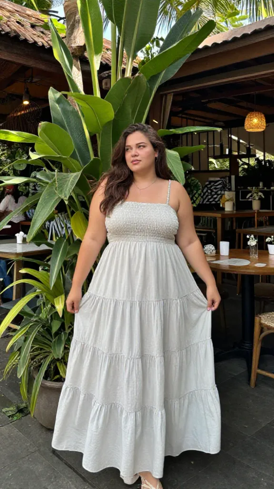 Bali Plus Size Summer Outfits Big Stomach 6 Tiered Boho Sundresses