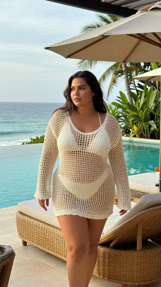 Crochet Mini Dress for Beach Clubs