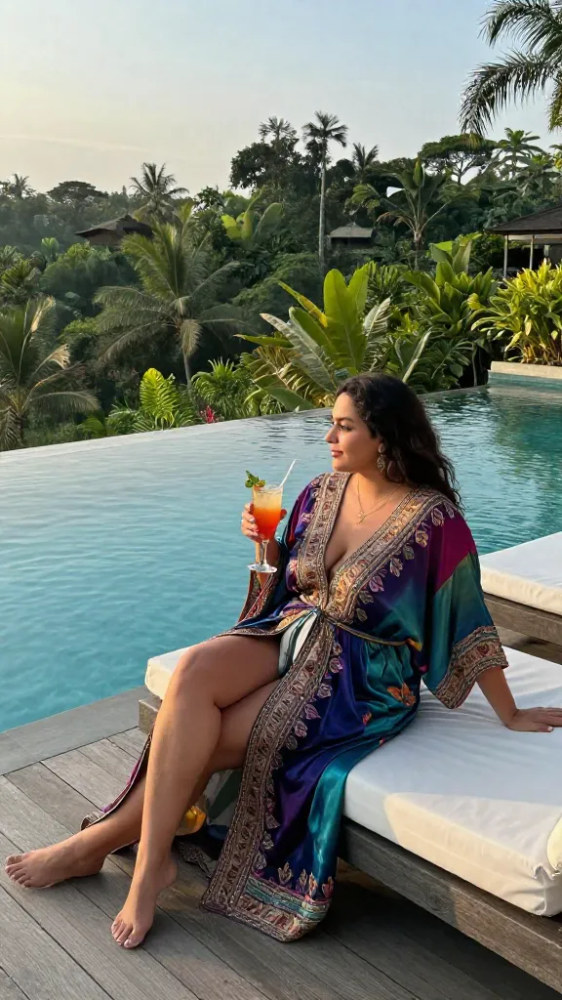Modest Kaftans for Luxury Resort Lounging