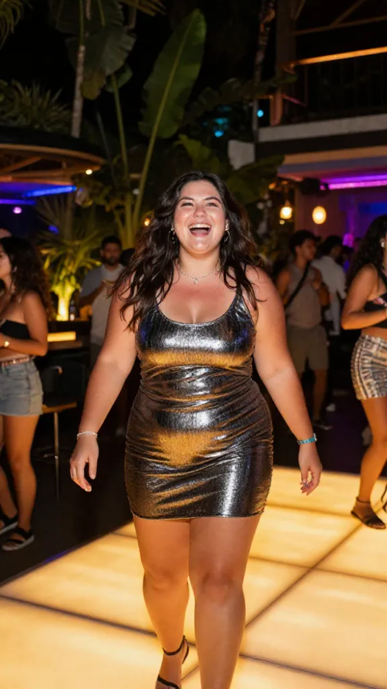 Metallic Mini Dresses for a Bali Nightclub