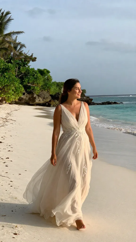 Whimsical Wedding Dress Designs for Beach Ceremonies
