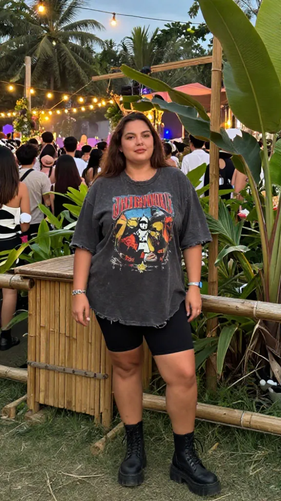Distressed Graphic Tees and Combat Boots