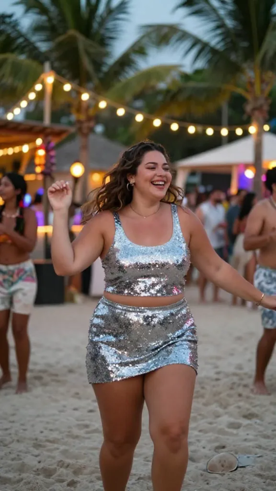 Sparkly Sequin Miniskirts for Tropical Nights