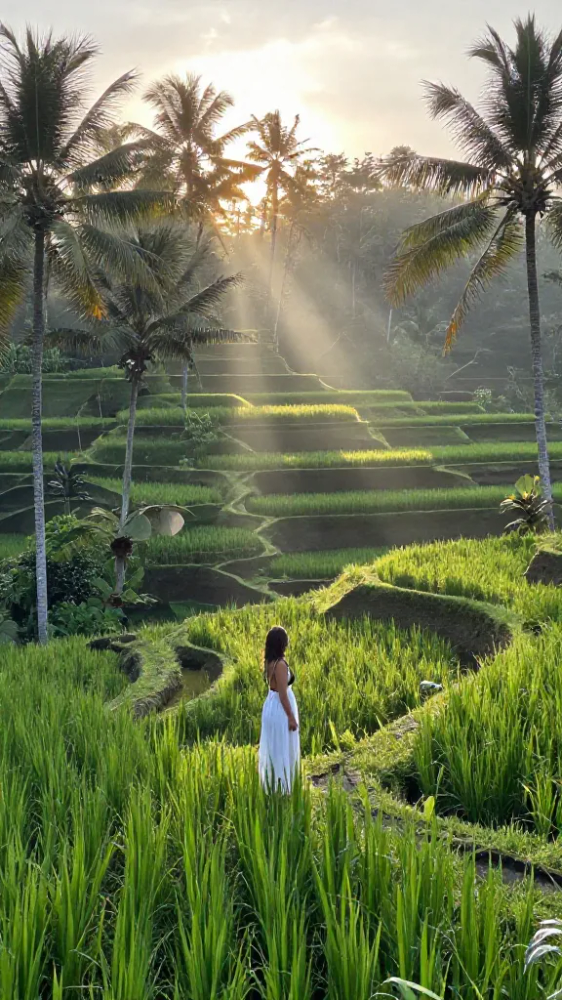 Morning Sunbeams at Tegalalang Rice Terrace