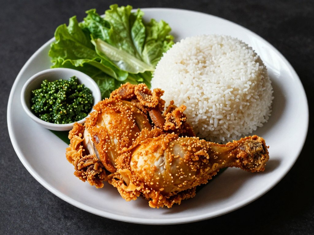 Best Indonesian food Sydney CBD featuring ayam penyet fried chicken and sambal Best Indonesian food Sydney CBD featuring ayam penyet fried chicken and sambal