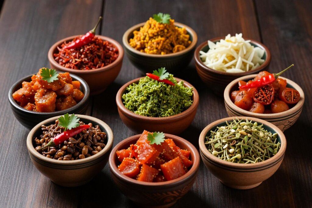 House-made sambal Sydney restaurant featuring seven varieties of Indonesian chili paste House-made sambal Sydney restaurant featuring seven varieties of Indonesian chili paste