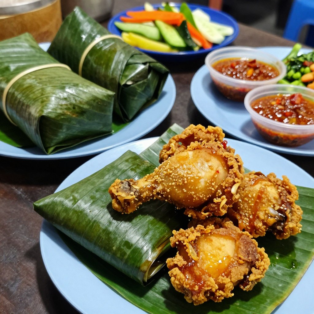Indonesian street food Sydney at Medan Ciak including nasi bungkus and fried chicken Indonesian street food Sydney at Medan Ciak including nasi bungkus and fried chicken