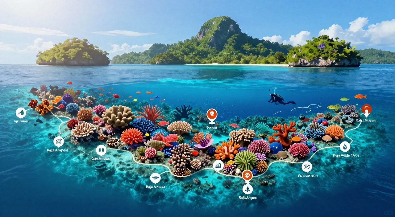 raja ampat dive sites map