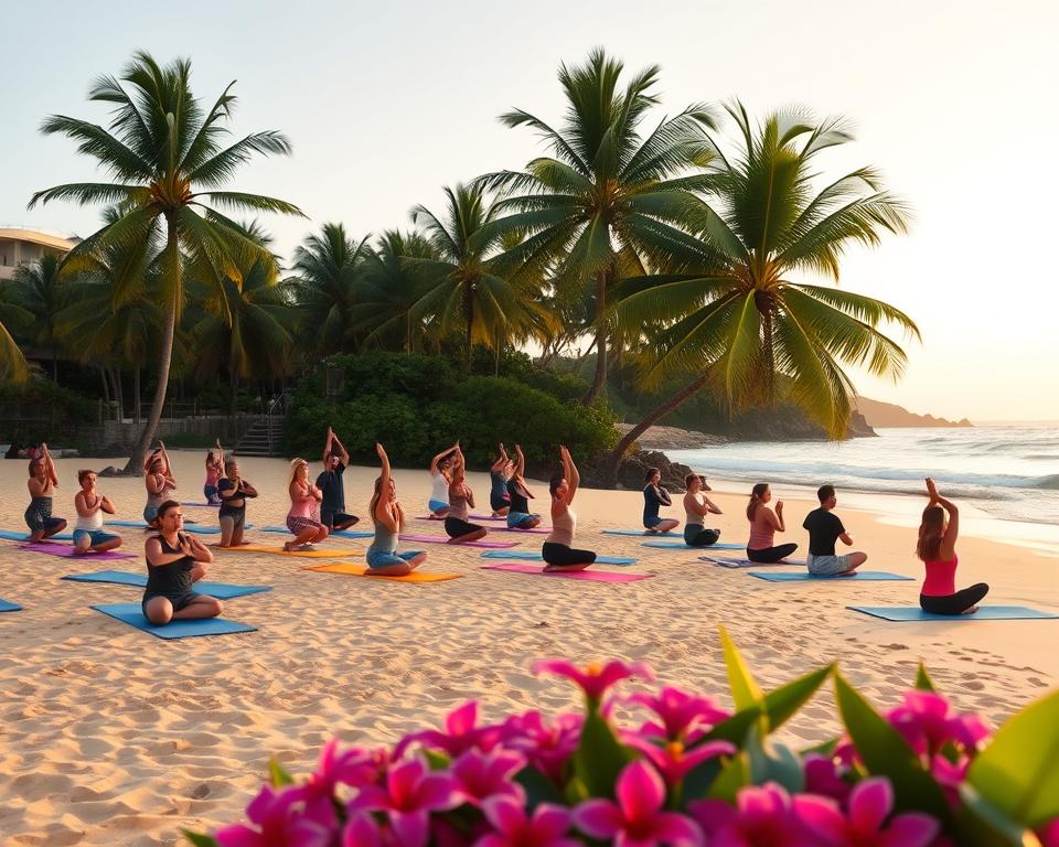 Are beachfront yoga classes in Kuta crowded?