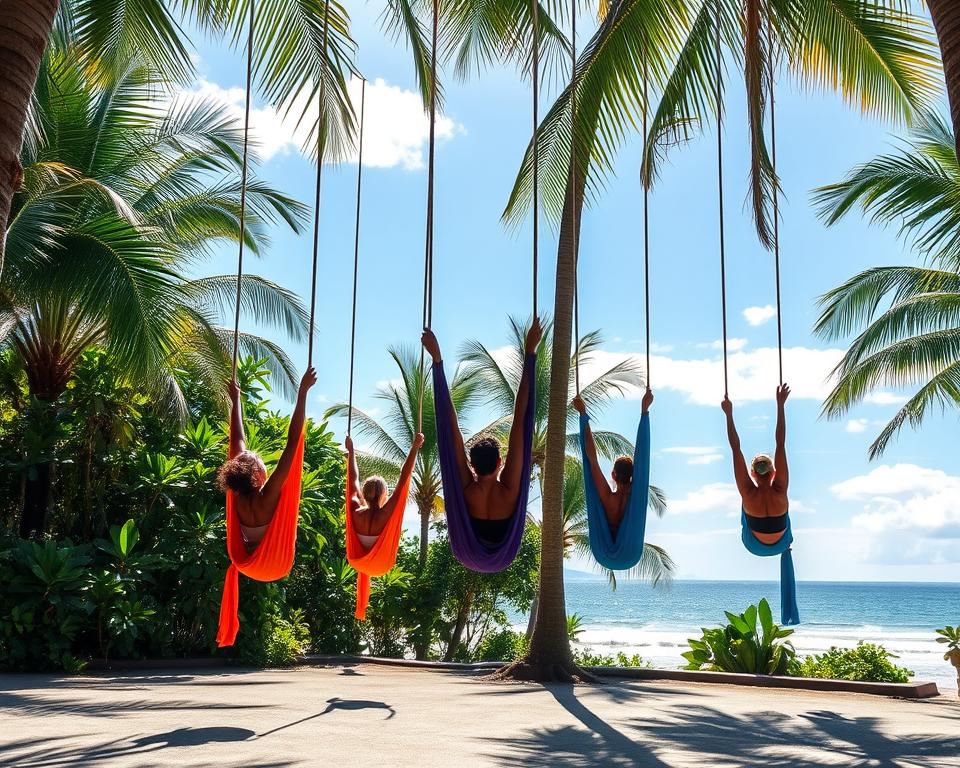 Are there any aerial yoga classes in Kuta Bali?