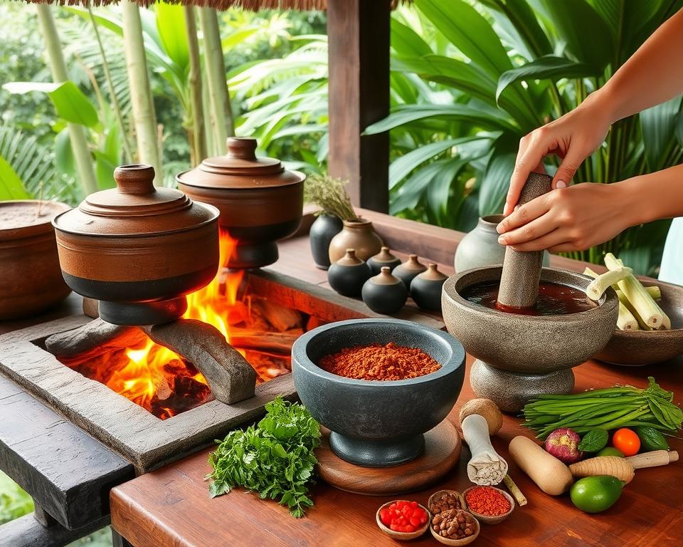 Are there any traditional cooking methods used in Kuta restaurants?