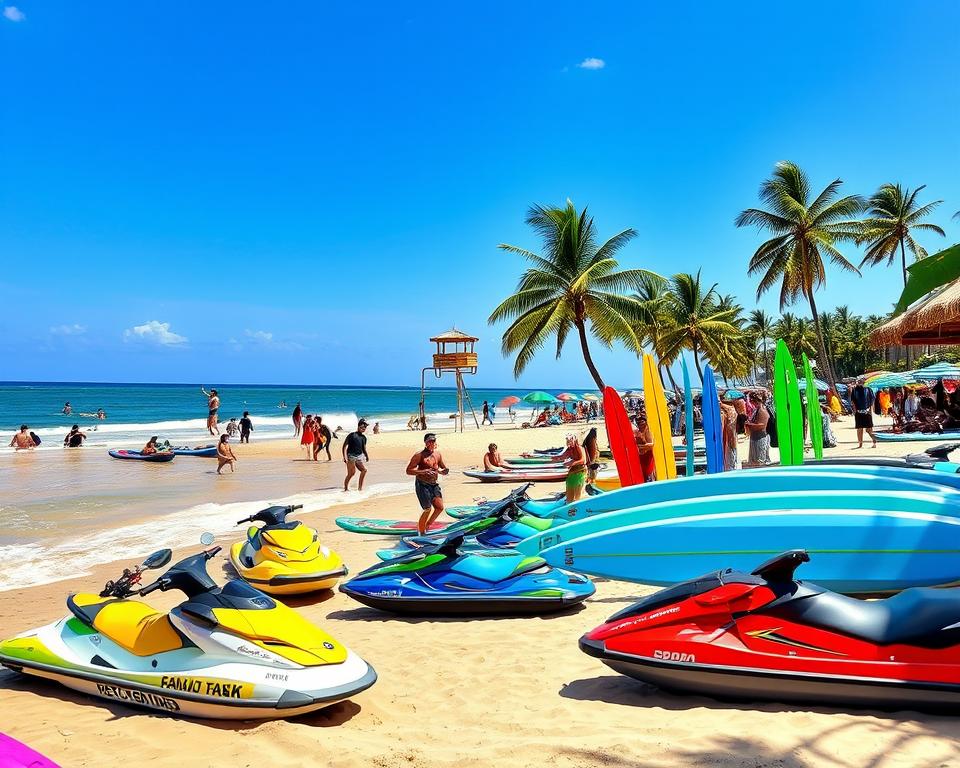 Can I rent water sports equipment in Kuta?