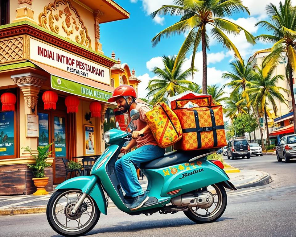 Do Indian restaurants in Kuta offer delivery services?