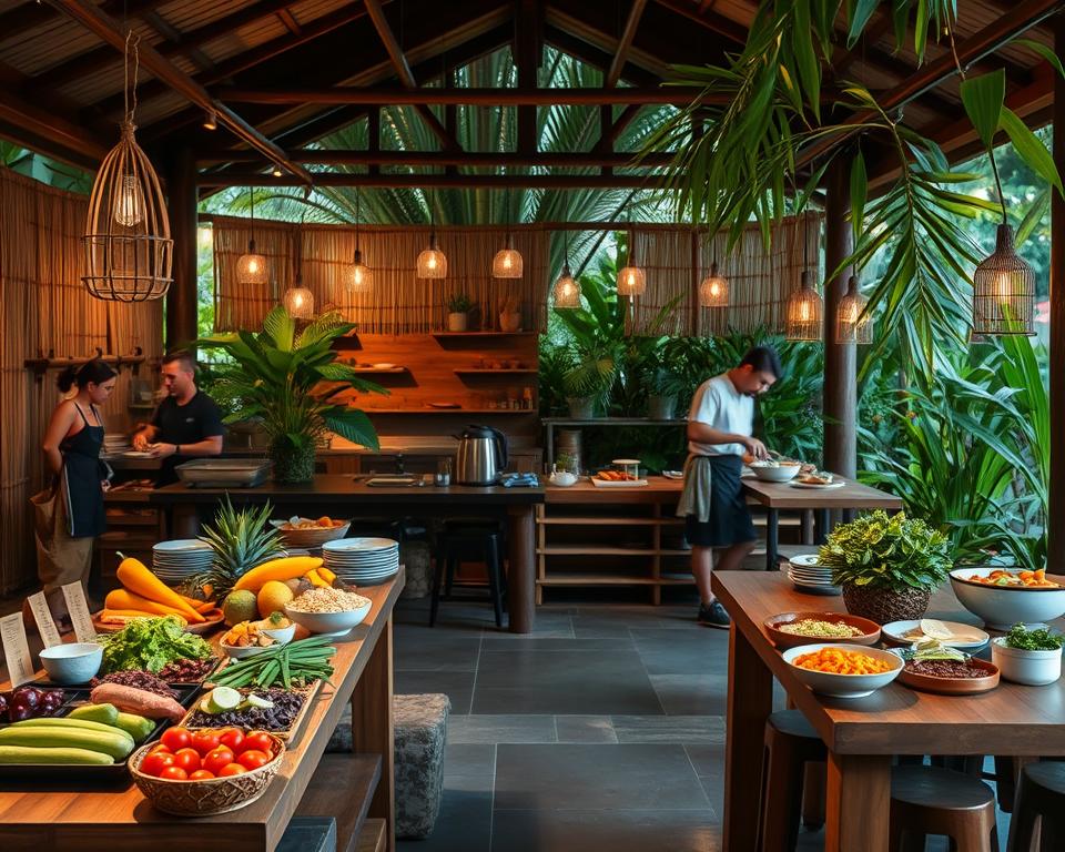 Do any organic restaurants in Kuta offer cooking classes for gluten-free meals?