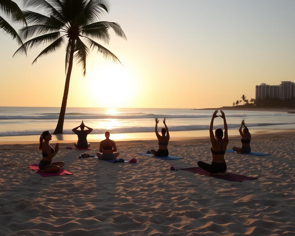 Do beachfront hotels in Kuta offer yoga packages?