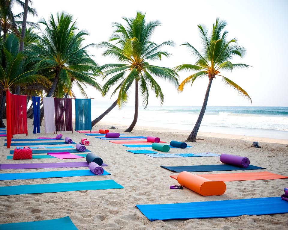 Do beginners need to bring their own props to Kuta yoga classes?