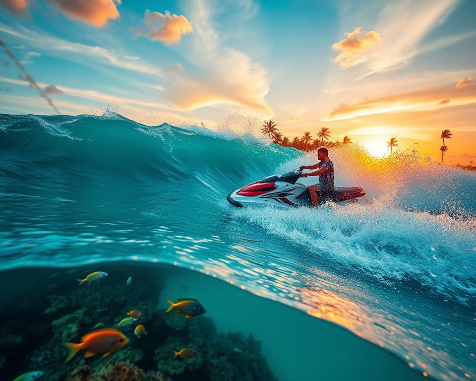 Jet Skiing and Marine Life in Kuta Bali