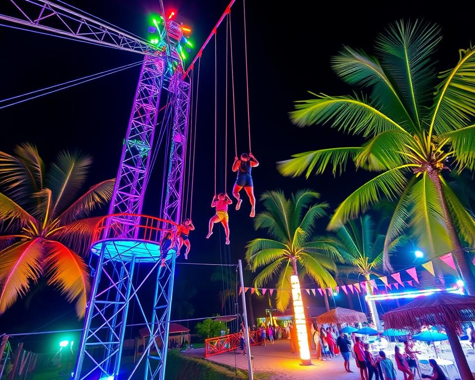 Reverse Bungee Jumping with Friends in Kuta Bali