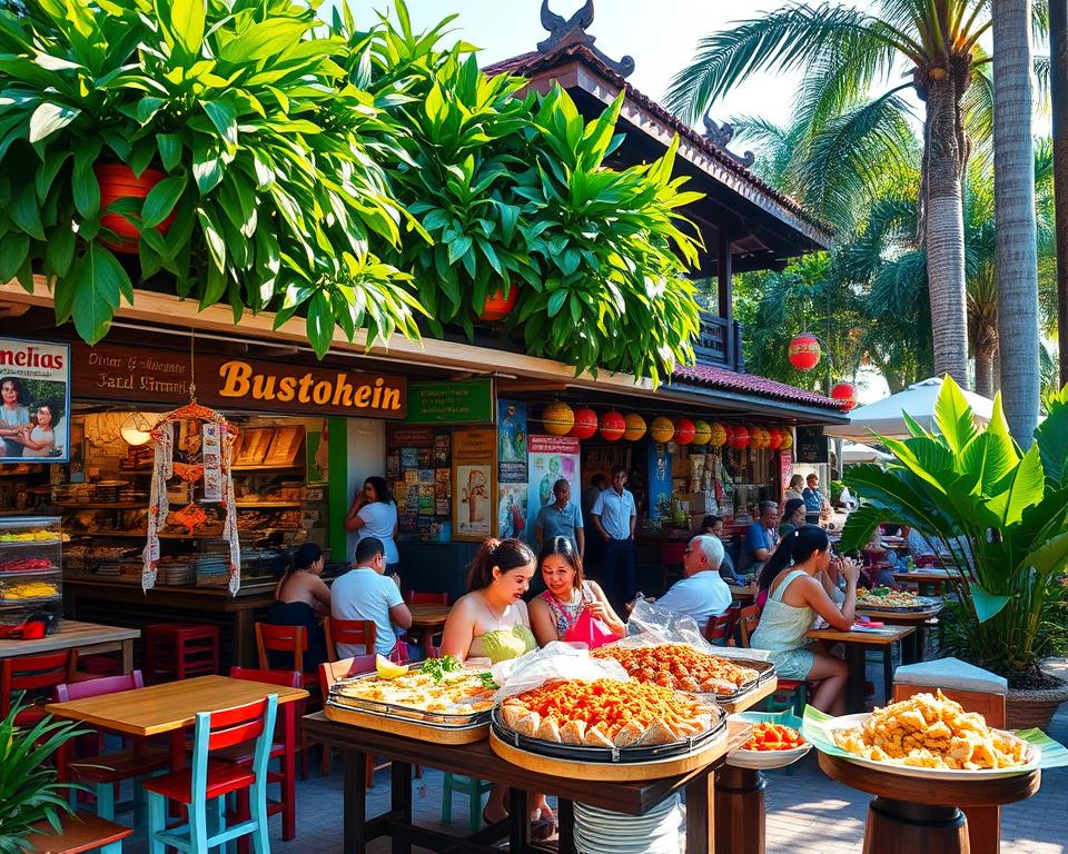 What are some popular warungs (local eateries) in Kuta?