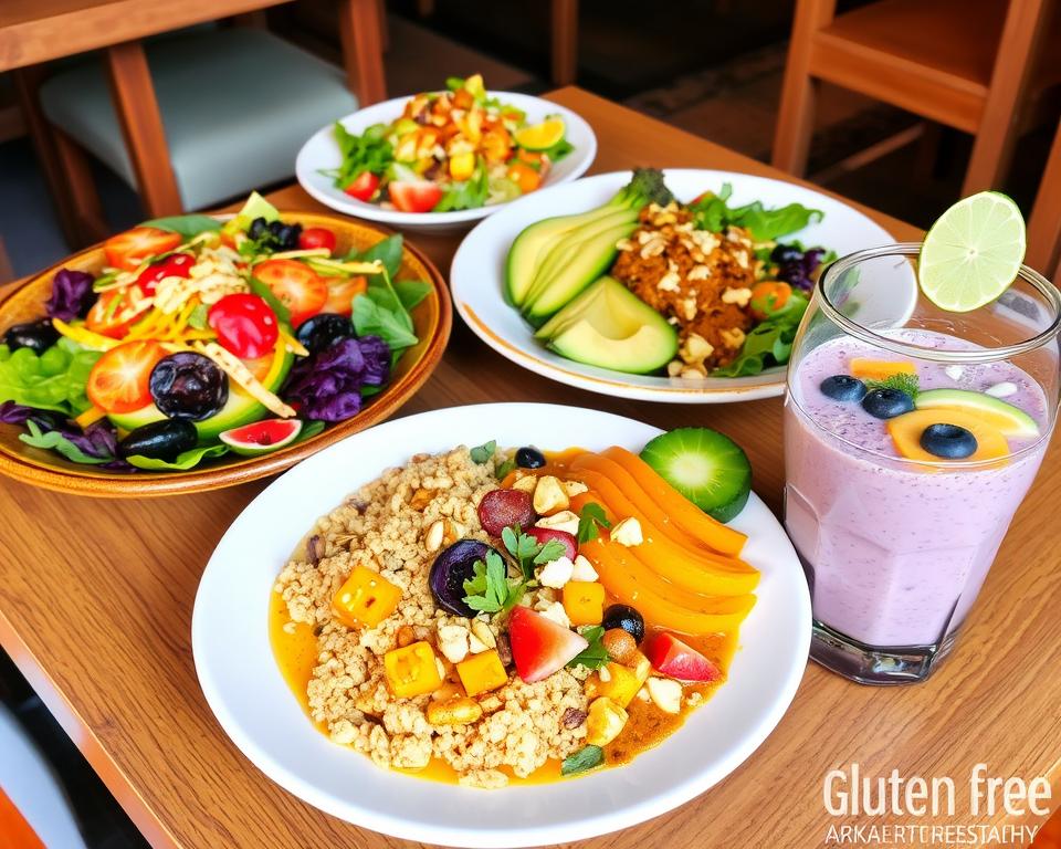 What are the popular gluten-free dishes in Kuta's organic restaurants?